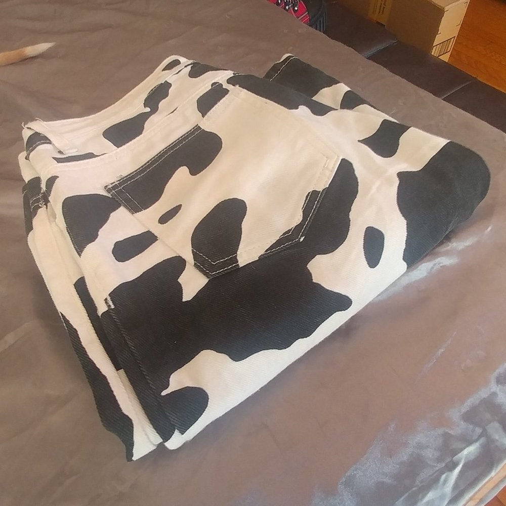 Cow Print Mom Jeans
